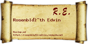 Rosenblüth Edvin névjegykártya